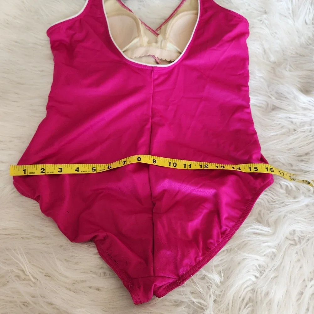 Miraclesuit Swimsuit Size 14 Wrap Trim Soft Padding‎ Wireless 1-Piece Scoop-Back